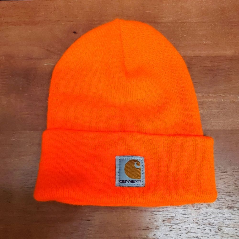 Carhartt Safety Orange Beanie Hat Cap YOUTH